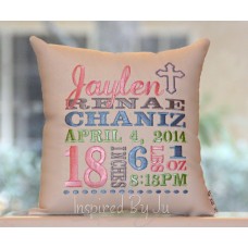 Cross - Birth Announcement Pillow